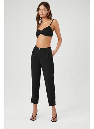 High-Rise Straight-Leg Trousers 