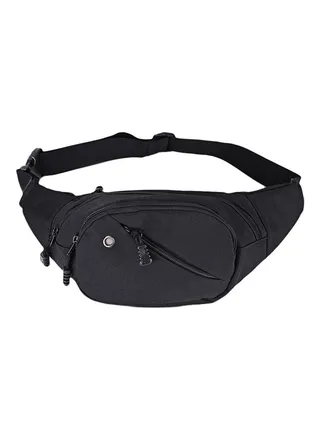 Zipped Closure Waistpack Black 