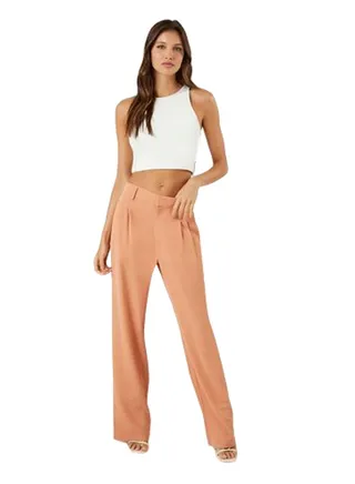 Mid-Rise Wide-Leg Trousers 