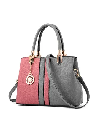 Women's Fashion Sweet Ladylike Color Block All-Match Bag Grey 