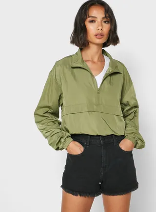 Drawcord Hem Windbreaker Jacket 