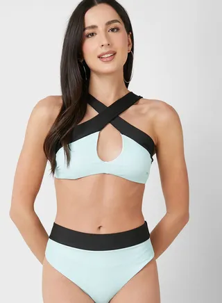 Colorblock Bikini Set