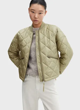 Knitted Puffer Bomber Jacket 