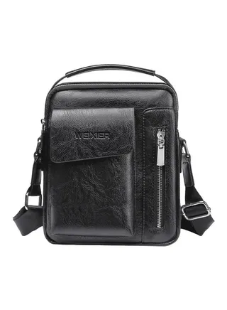 Retro Designed Crossbody Bag Black 