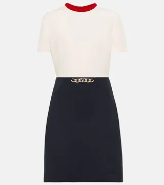 VLogo Chain crepe couture minidress