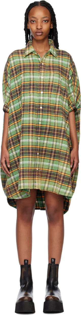 R13 Green Oversized Minidress