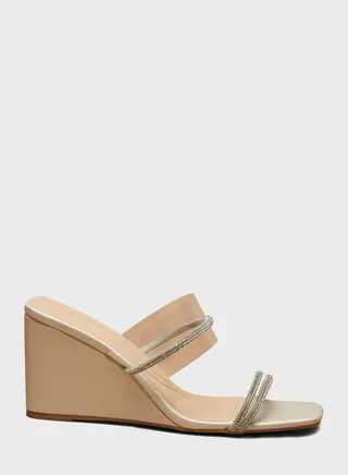Double Strap Wedge Sandals 
