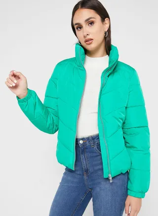 Zip Through Puffer Jacket