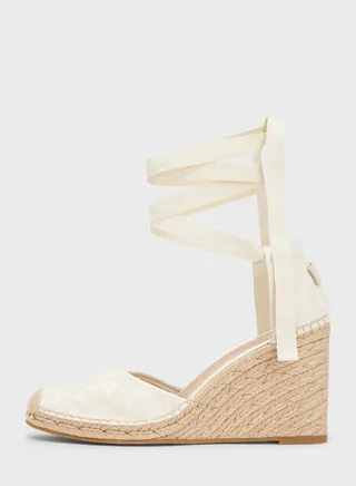 Closed Toe Wedge Monogram Sandals 