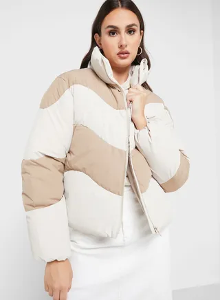 Color Block Puffer Jacket 