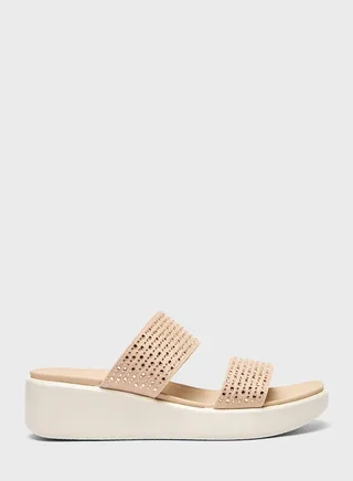Double Strap Wedge Sandals 