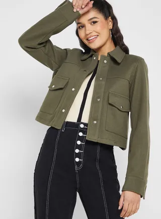 Straight Fit Cropped Jacket 