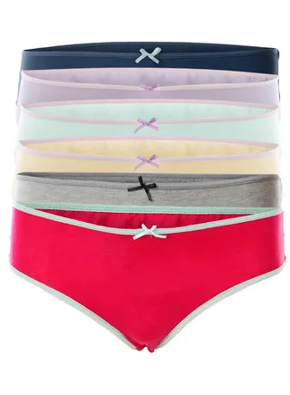 Bundle Of (6)Ultra Soft Hipster Panties - For Girls 