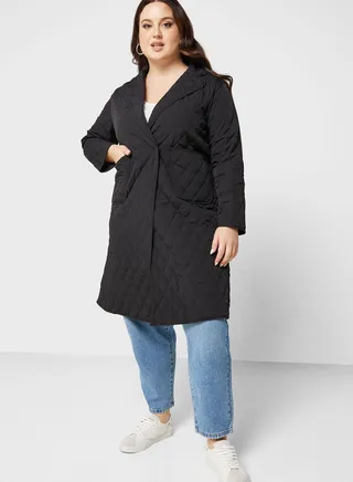 Quilted Detail Coat 