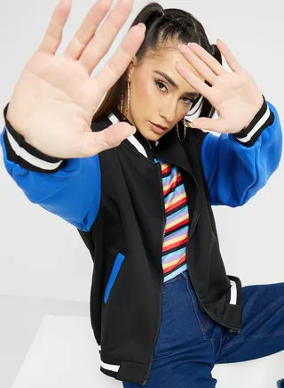 Colorblock Baseball Varsity Jacket 