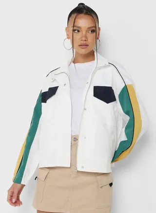 Colorblock Detail Varsity Jacket