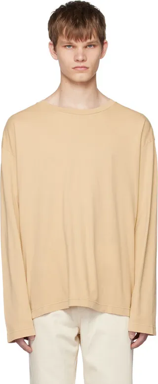 HOPE Beige Flame Clean Long Sleeve T-Shirt