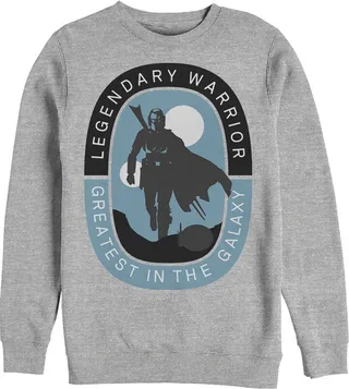 Men's Star Wars The Mandalorian Legendary Warrior Sweatshirt - Athletic Heather - Large