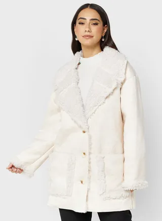 Button Detail Puffer Jacket 