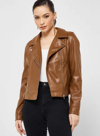Pu Zip Detail Jacket 