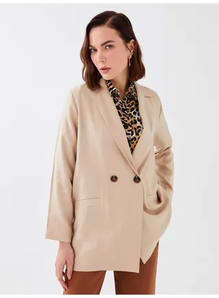 Straight Long Sleeve Tencel Women's Jacket 