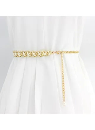 New Womens Pearl Fashion Versatile Decorative Dress Summer Skirt Small Belt 