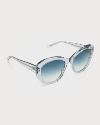 Galilea Blue Round Acetate Sunglasses