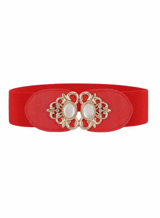 Women Wide Elastic Waist Belt, Web Belt Webbing Belts Cut To Fit, Vintage Stretchy Waistband Fashion Ladies Belts for Dresses 