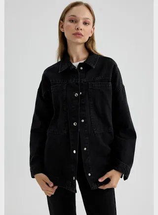 Button Detail Denim Jacket