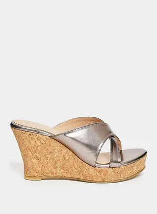 Cross Band Strap Wedge Sandals