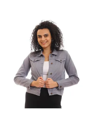 Casual Plain Basic High Neck Long Sleeve  jackets Grey 