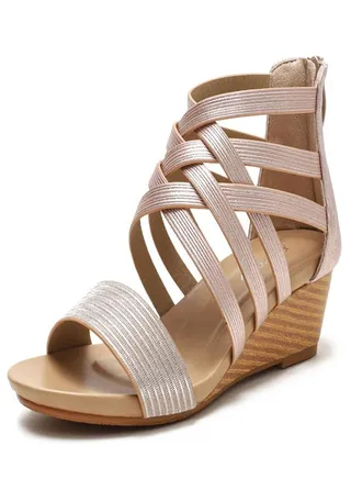 National Style Wedge Heel Sandals 5CM Pink 