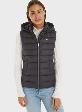 Zip Through Hooded Vest Jacket 