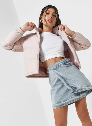 Urban Minx Urban Minx Cropped Padded Jacket 