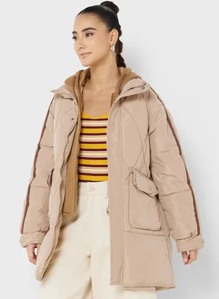 Varsity Style Padded Jacket 