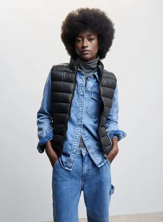 Zip Through Puffer Vest Jacket 