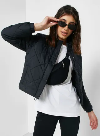 Urban Minx Urban Minx Cropped Padded Jacket 