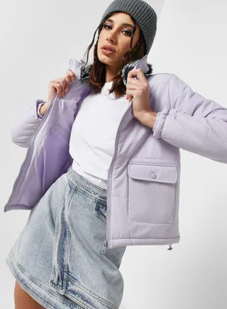 Urban Minx Urban Minx Cropped Padded Jacket 