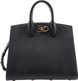 Leather handbag with iconic Gancino