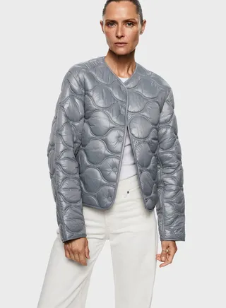 Button Detail Quilted Jacket 