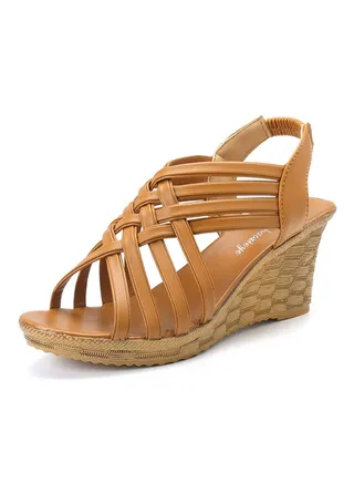 Knitted Wedges Light Brown 