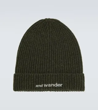 Ribbed-knit wool beanie