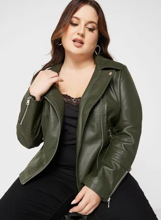 Pu Knitted Jacket 