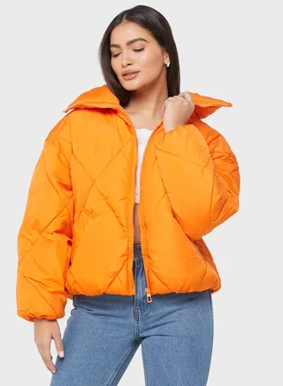 Zip Through Puffer Jacket 