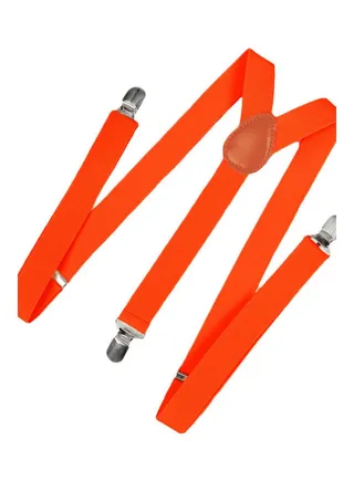 Clip On Suspenders Elastic Y-Shape Back Formal Braces Orange 