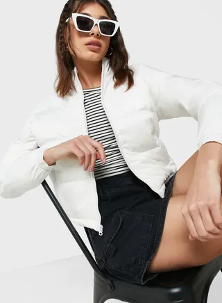 Urban Minx Urban Minx Cropped Padded Jacket 