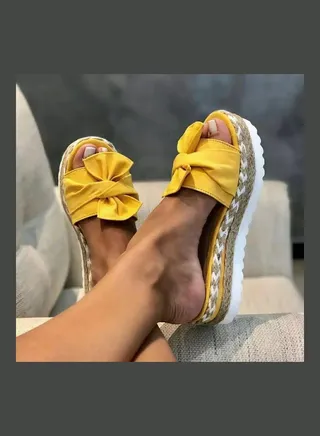 Bow-Knot Anti-Slip Sandals Yellow/Brown 