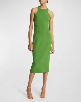 Barathea Racerback Wool Sheath Dress