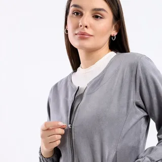 Plain Basic Jacket Silver 