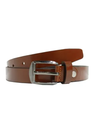 GENUINE LEATHER 25 MM UNISEX  FORMAL  BELT  IN TAN 